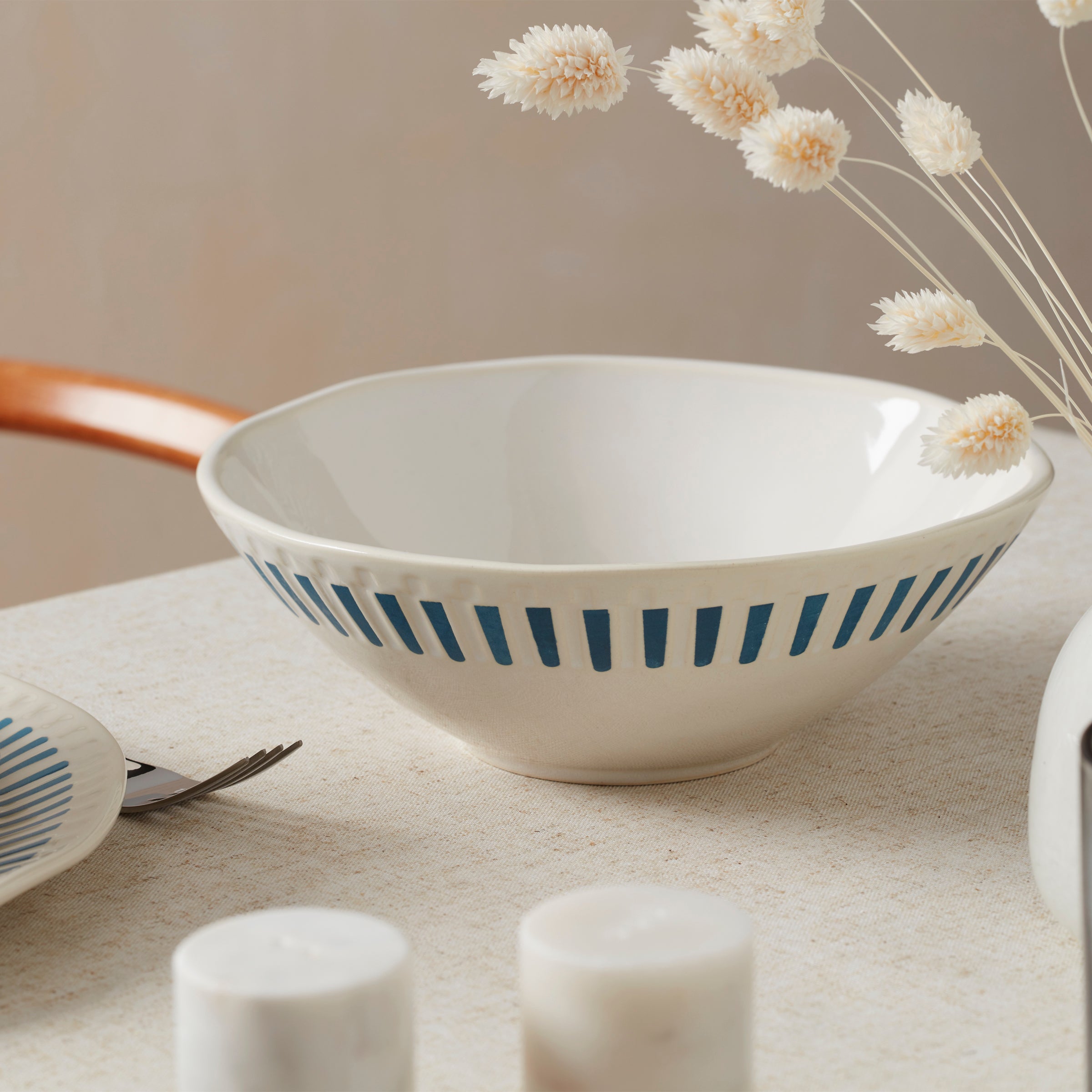 Artisanal Stripe Serving Bowl - Image 2