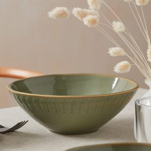 Alternative view of Artisanal Stripe Green Serving Bowl