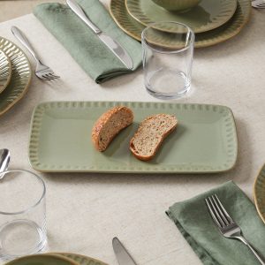 Alternative view of Artisanal Stripe Green Hors d'Oeuvres Tray