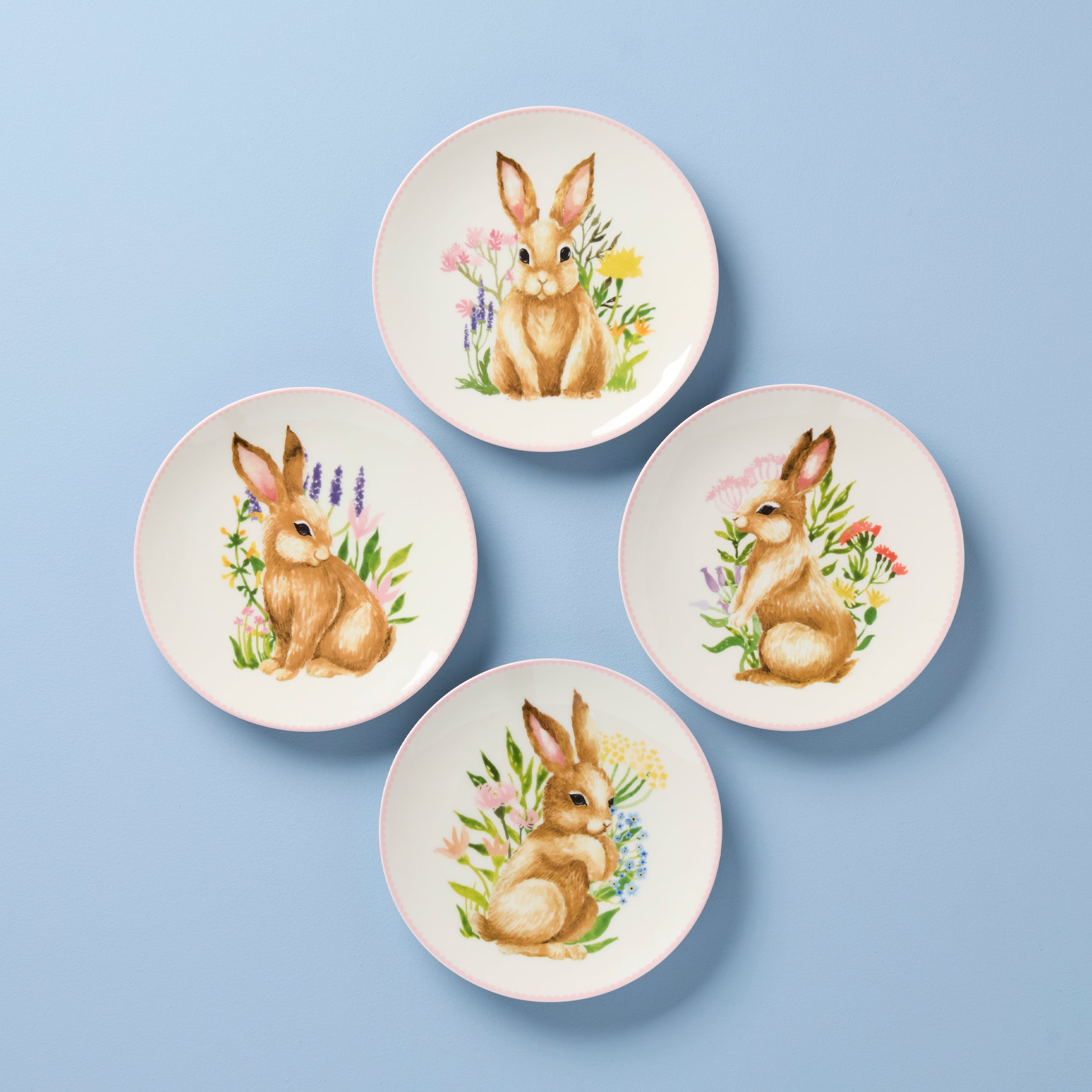 Bunny Accent Plates. Set of 4