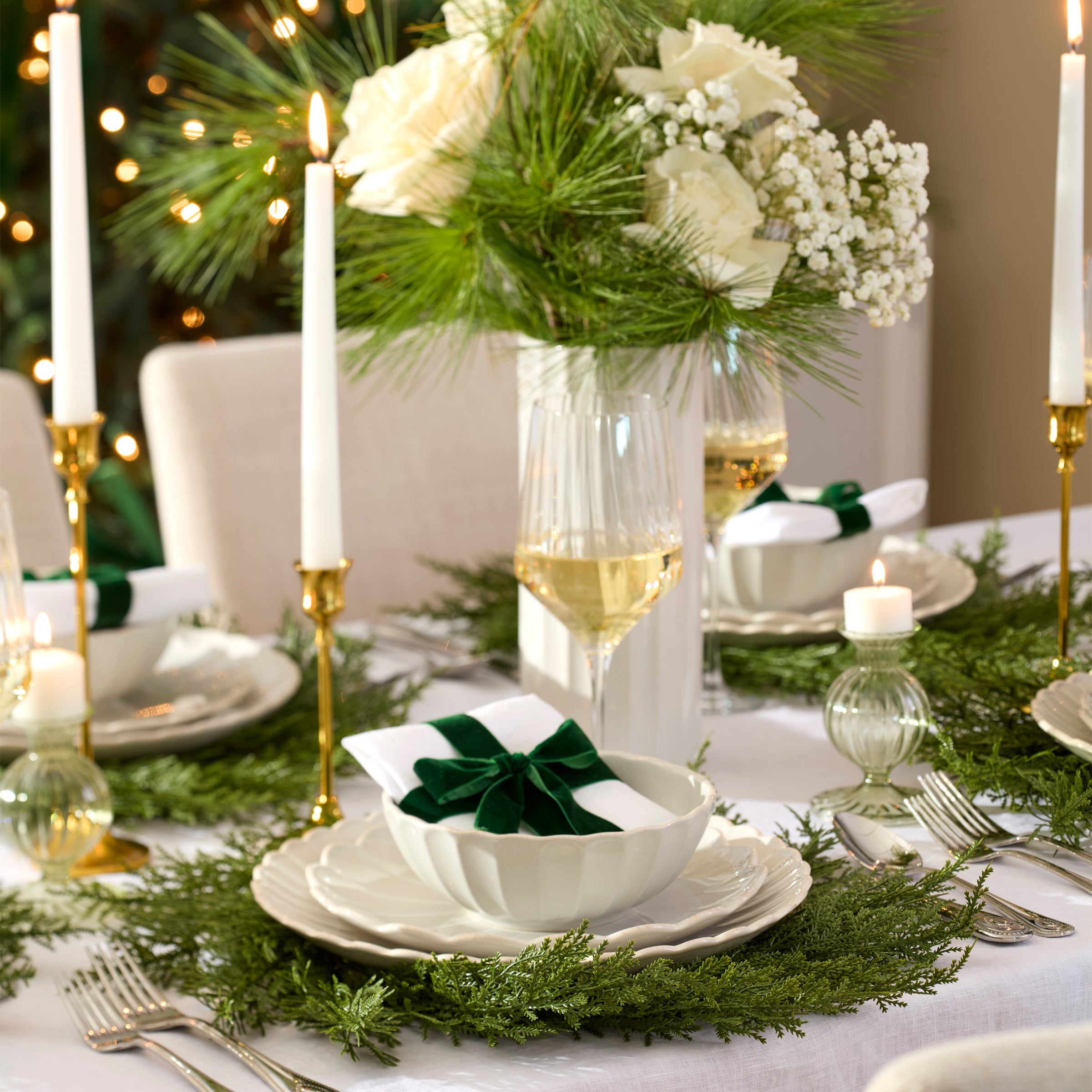 French Perle Scallop White 12-Piece Dinnerware Set - Image 8