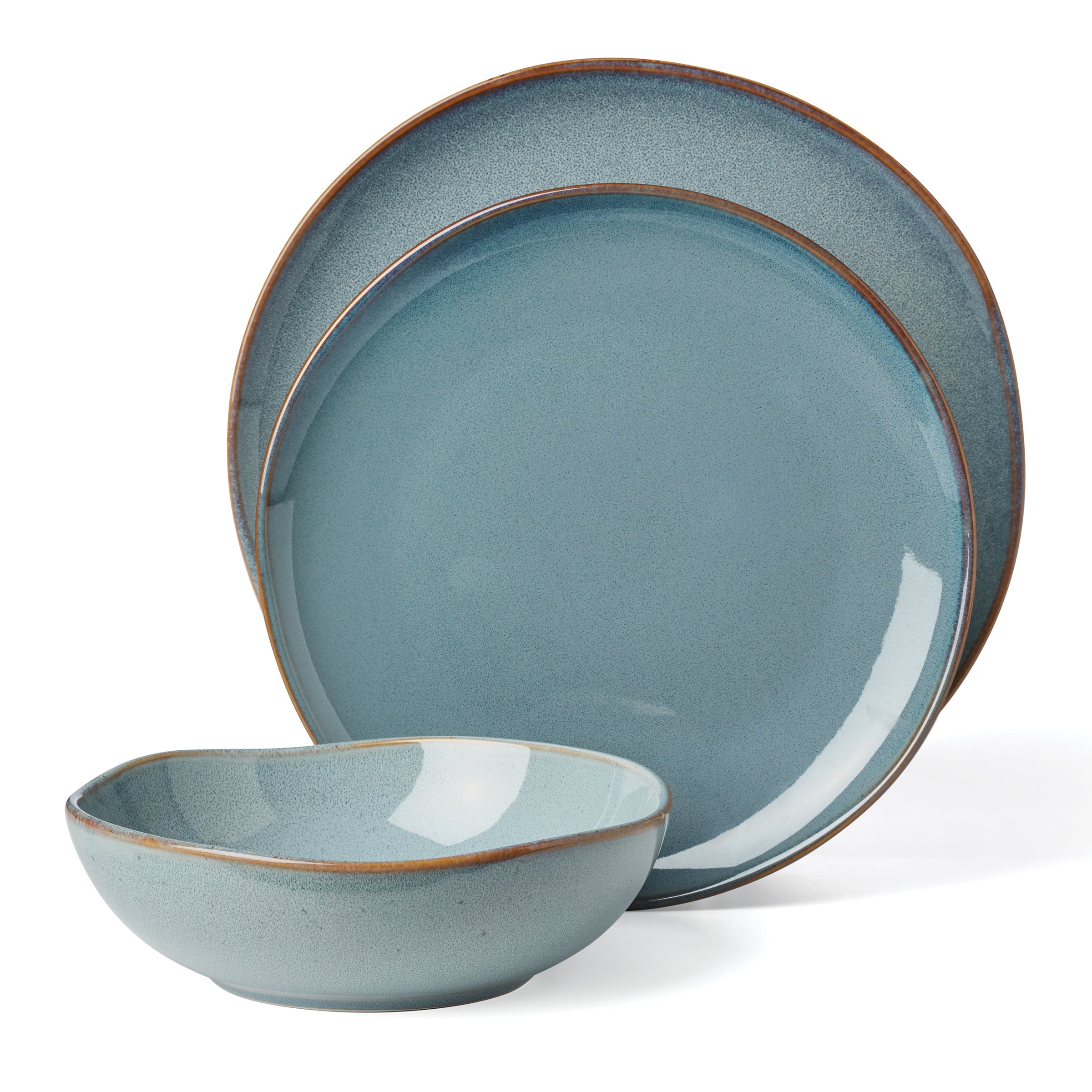 Organic Shades Blue 12-Piece Dinnerware Set - Image 5