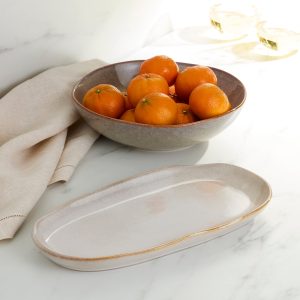 Alternative view of Organic Shades Oatmeal 2-Piece Serving Set