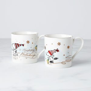 Snoopy Skating Mugs. Set Of 2