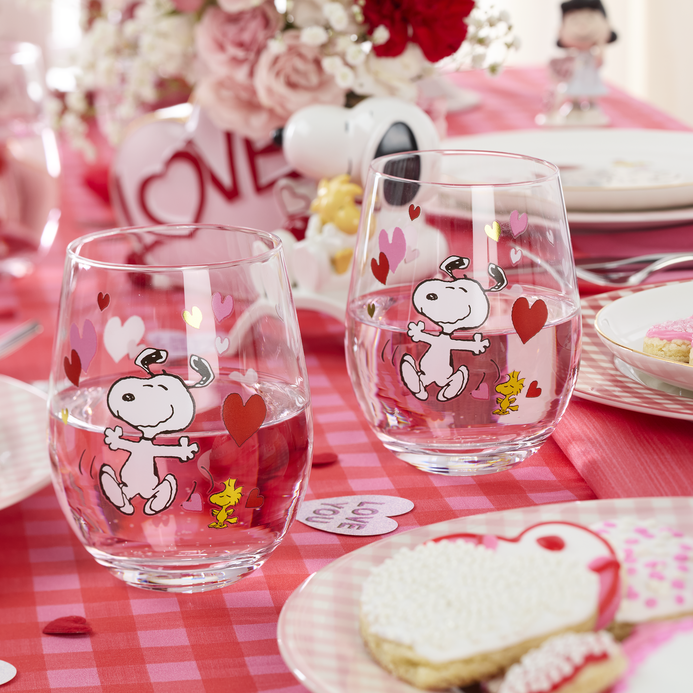 Snoopy Valentine's Day Tumblers. Set of 4 - Image 3