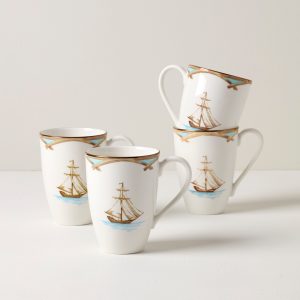 British Colonial Tradewind Mugs. Set of 4