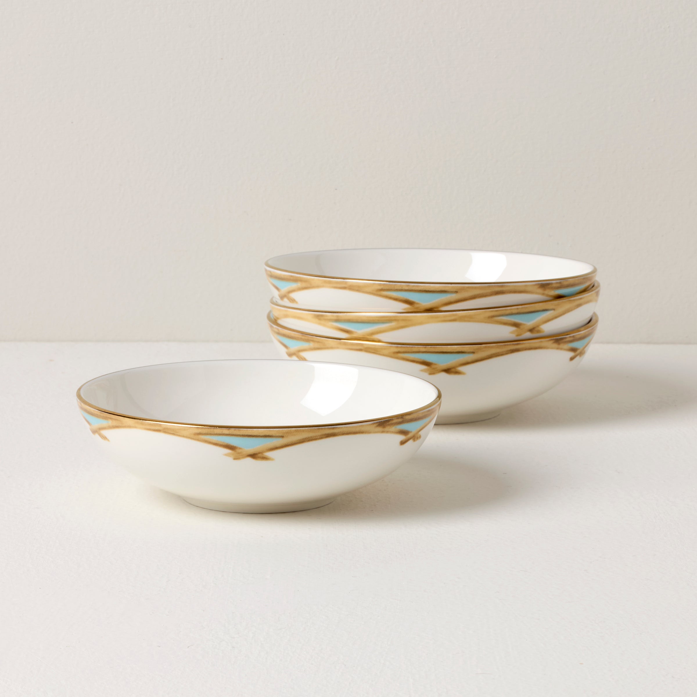 British Colonial Bamboo Fruit Bowls. Set of 4