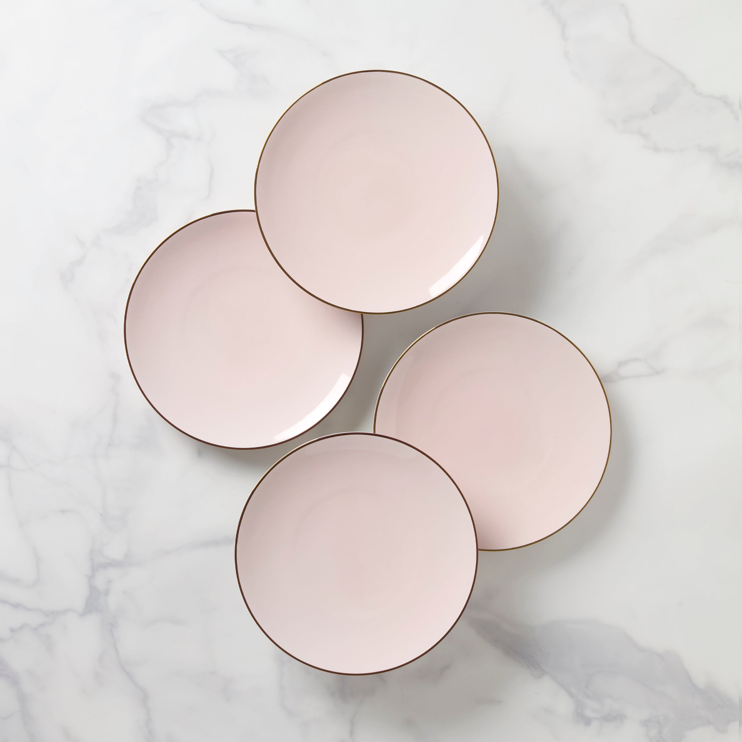 Trianna Blush Coupe Salad Plates. Set of 4