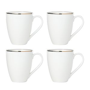 Trianna White Mugs. Set of 4