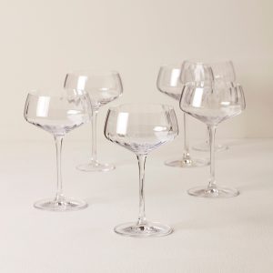 Tuscany Classics Angled Optic Coupe Glasses. Set of 6