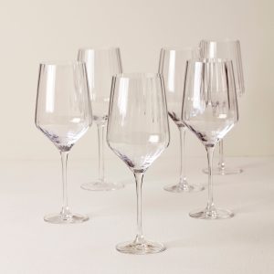Tuscany Classics Angled Optic Wine Glasses. Set of 6