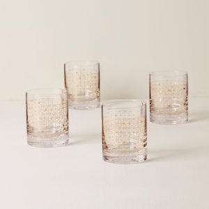 Tuscany Classics Gold Dust Double Old-Fashioned Glasses. Set of 4