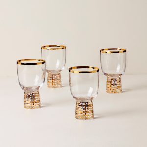 Tuscany Classics Gold Frost Wine Glasses. Set of 4