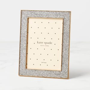 Sitting Pretty Silver Glitter 5x7 Photo Frame