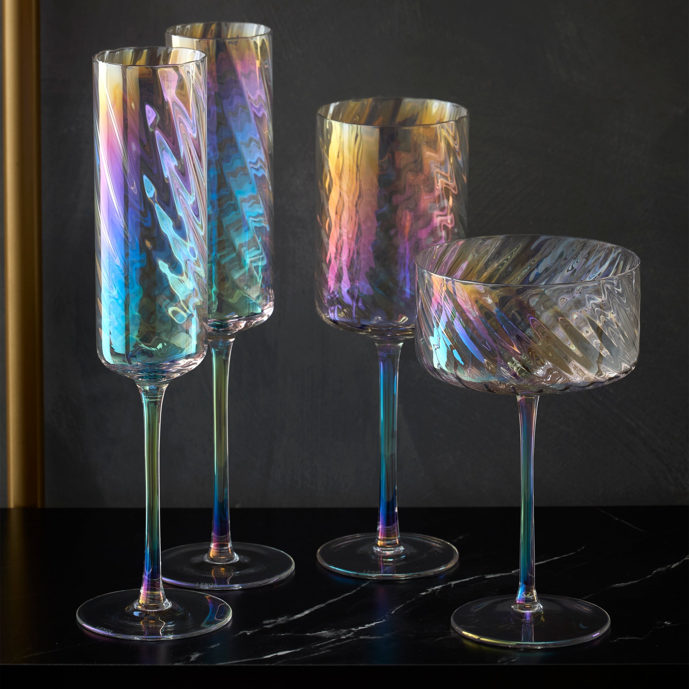 Tuscany Classics Iridescent White Wine Glasses. Set of 4 - Image 7