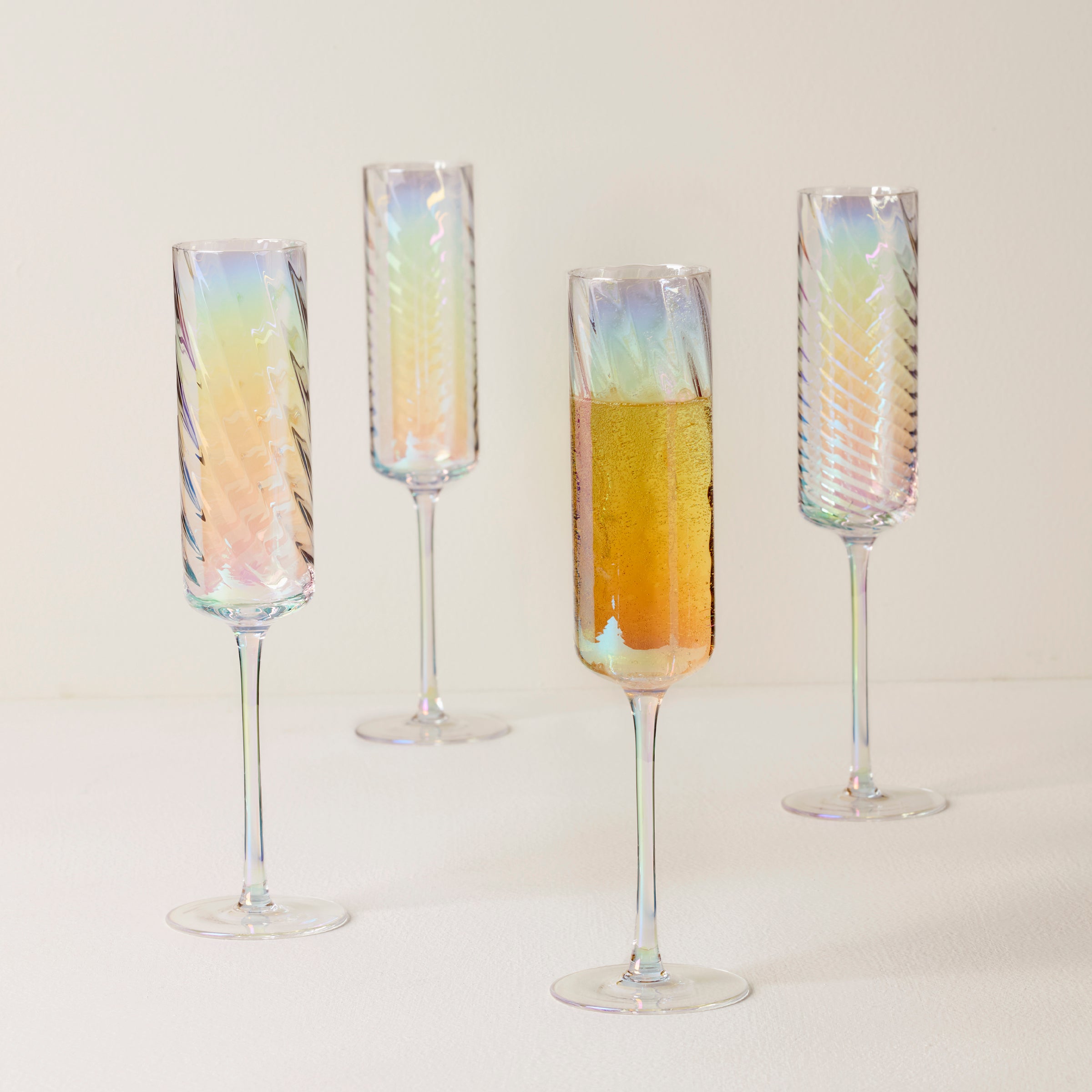 Tuscany Classics Iridescent Flute Glasses. Set of 4 - Image 2
