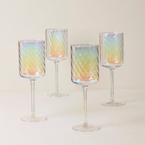 Tuscany Classics Iridescent Red Wine Glasses. Set of 4