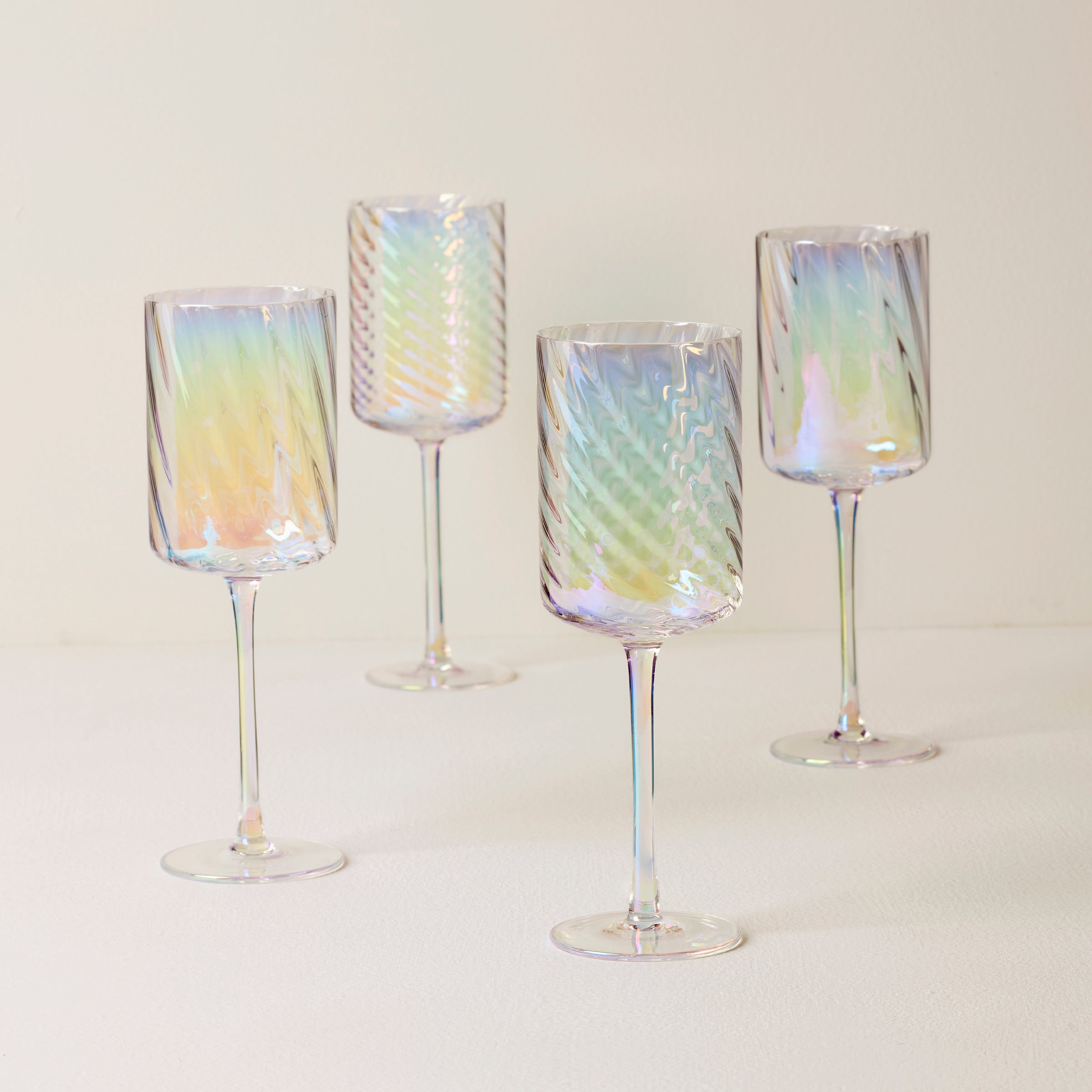 Tuscany Classics Iridescent White Wine Glasses. Set of 4