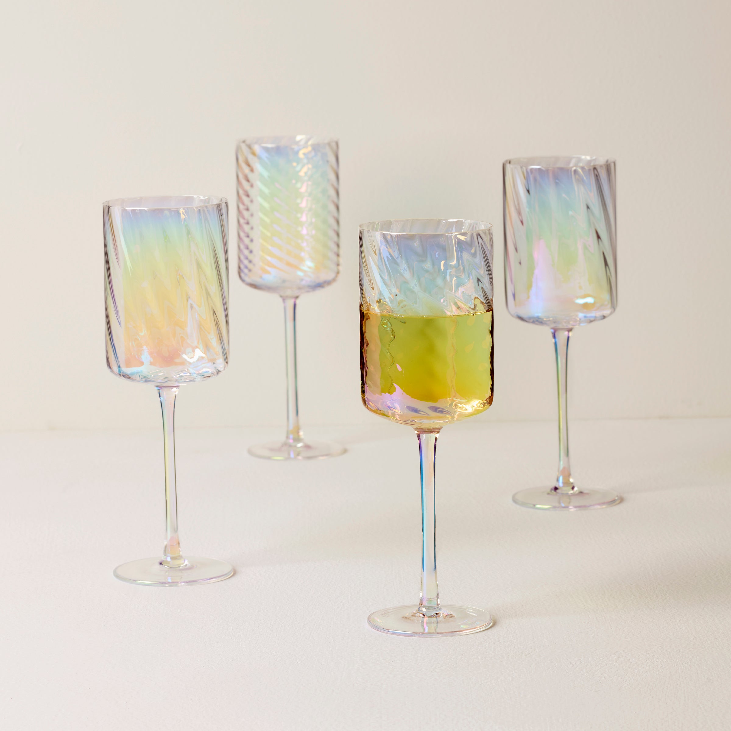 Tuscany Classics Iridescent White Wine Glasses. Set of 4 - Image 2