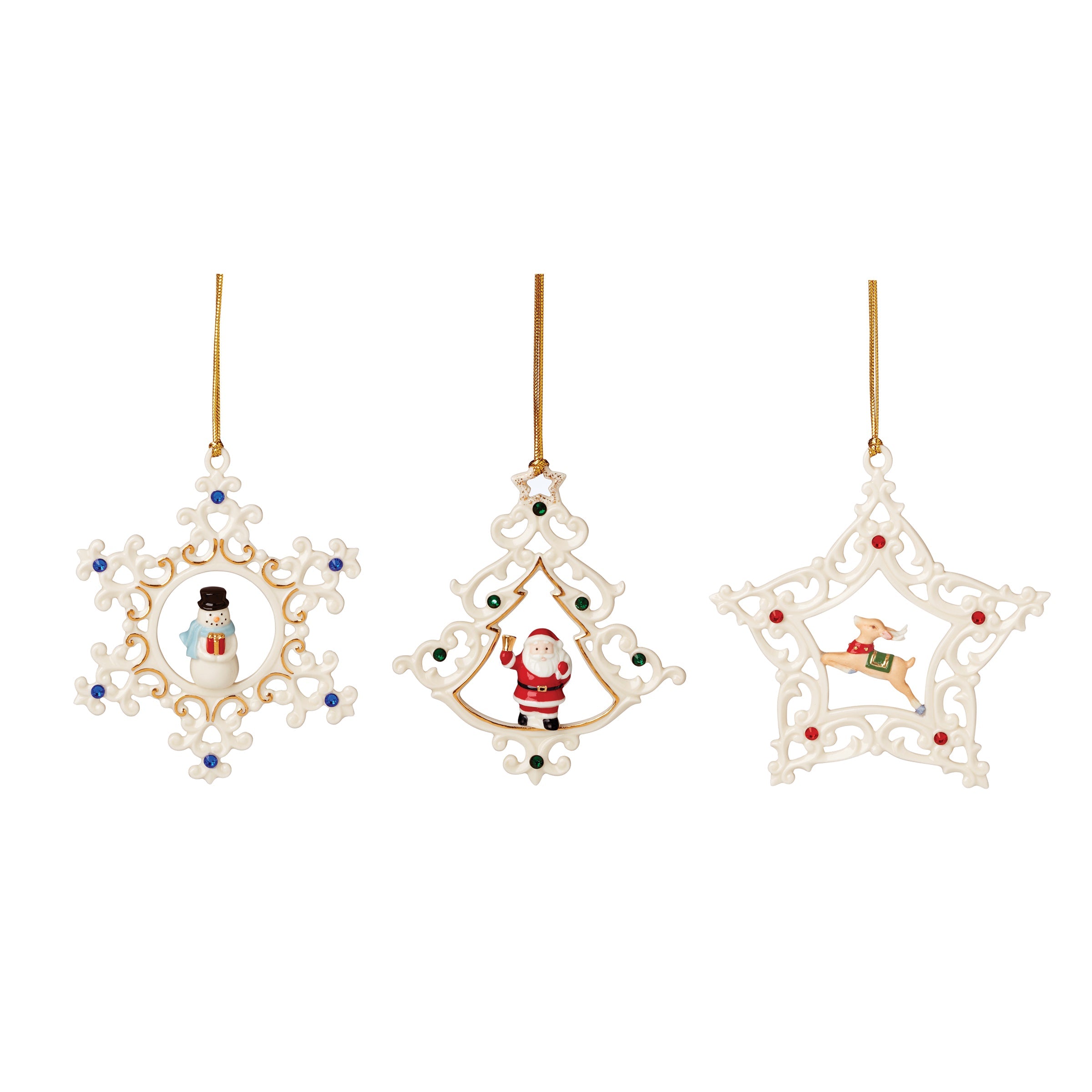 Pierced Gem Ornaments. Set of 3 - Image 2