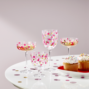 Alternative view of It's Raining Confetti Coupe Glasses. Set of 4