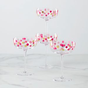 It's Raining Confetti Coupe Glasses. Set of 4