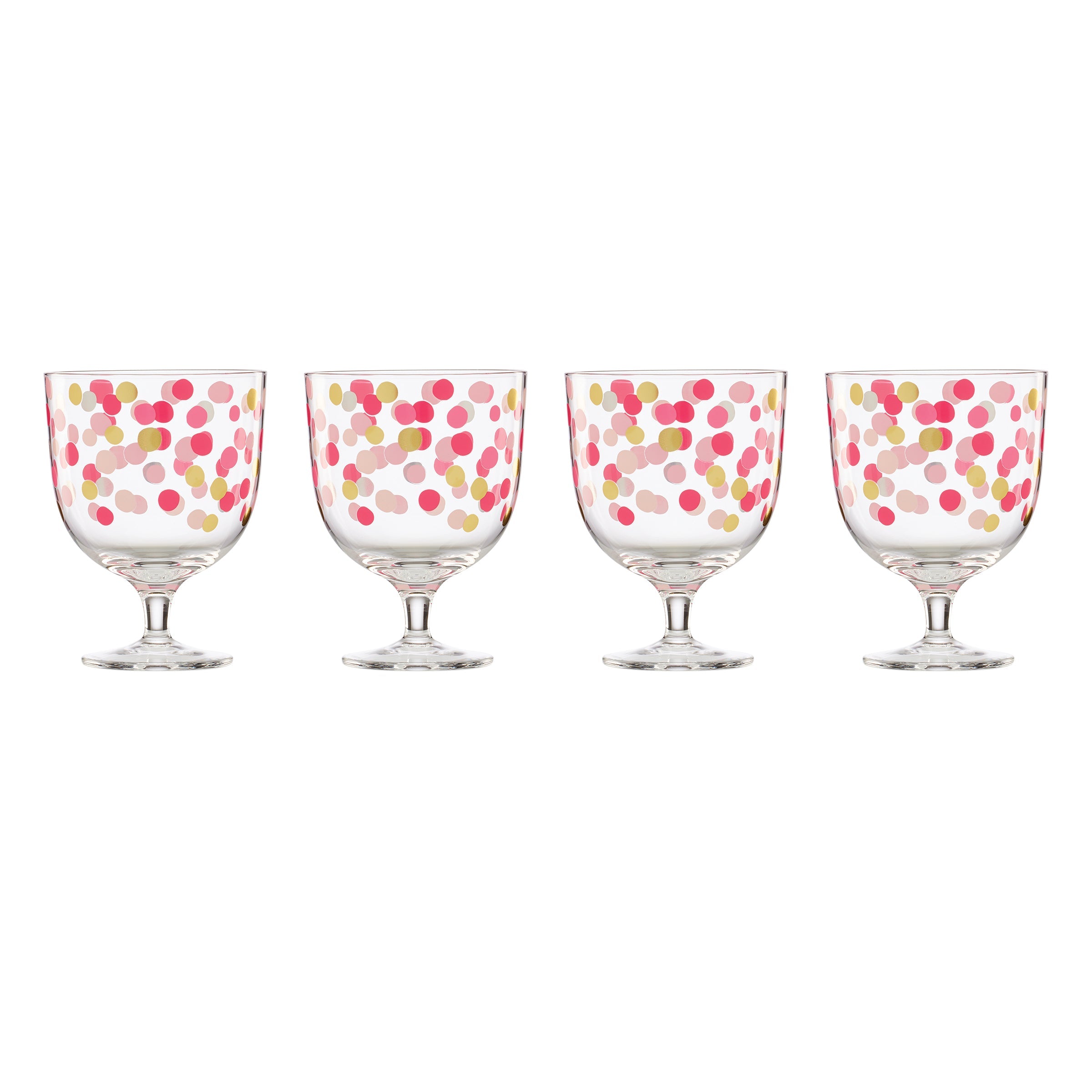 It's Raining Confetti Short Wine Glasses. Set of 4 - Image 3