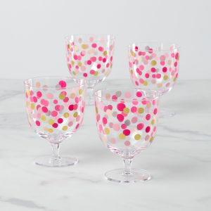 It's Raining Confetti Short Wine Glasses. Set of 4