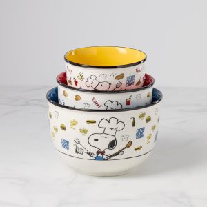 Alternative view of Chef Snoopy 3-Piece Bowl Set