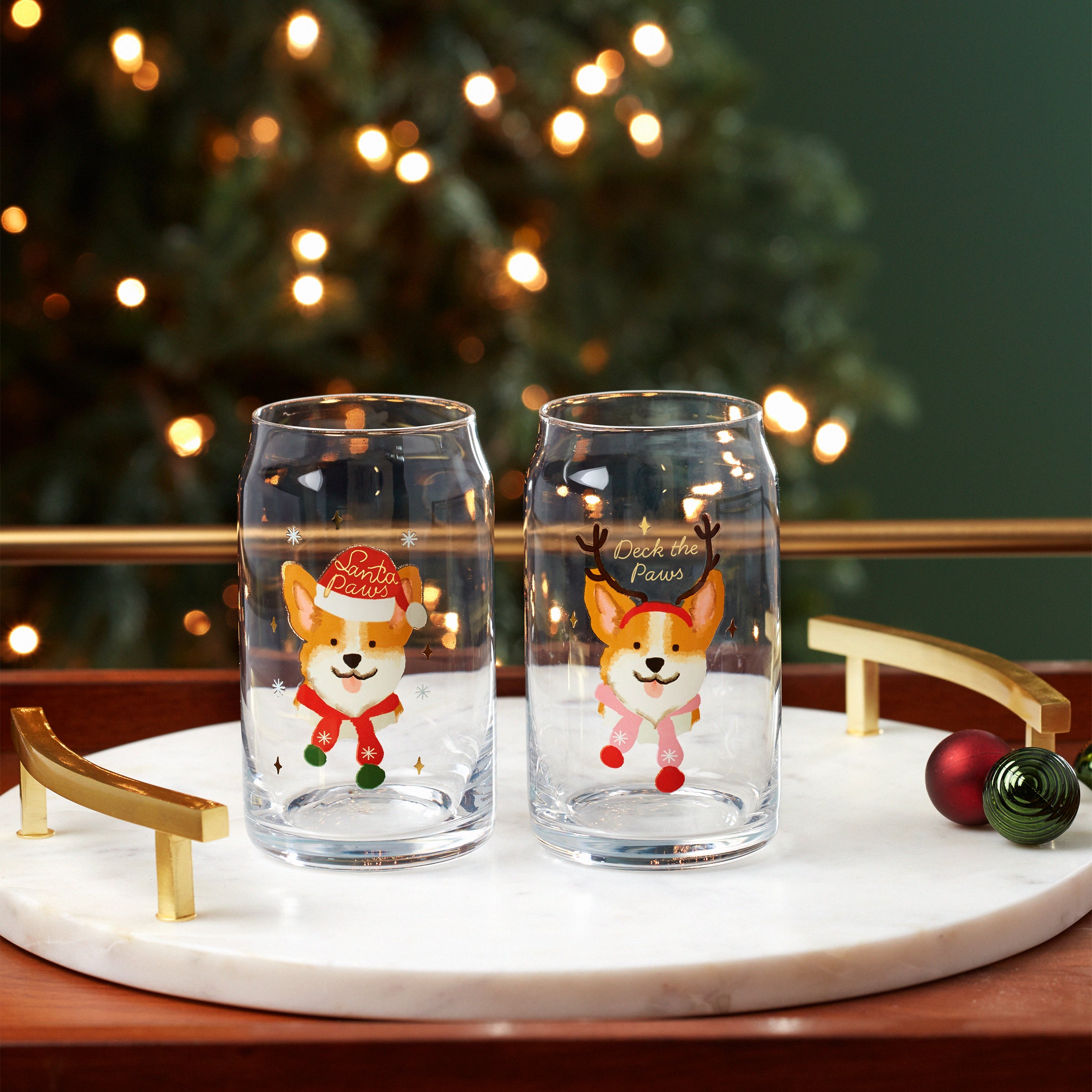 Holiday Corgi Can Cooler Glasses. Set of 2 - Image 3