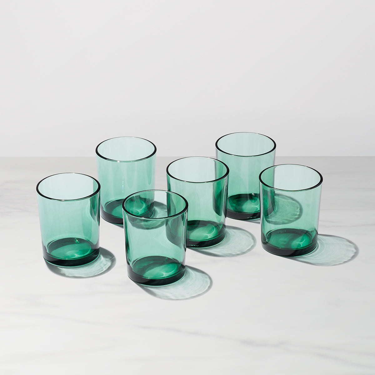 Merry & Bright Stackable Green Tall Glasses. Set Of 6