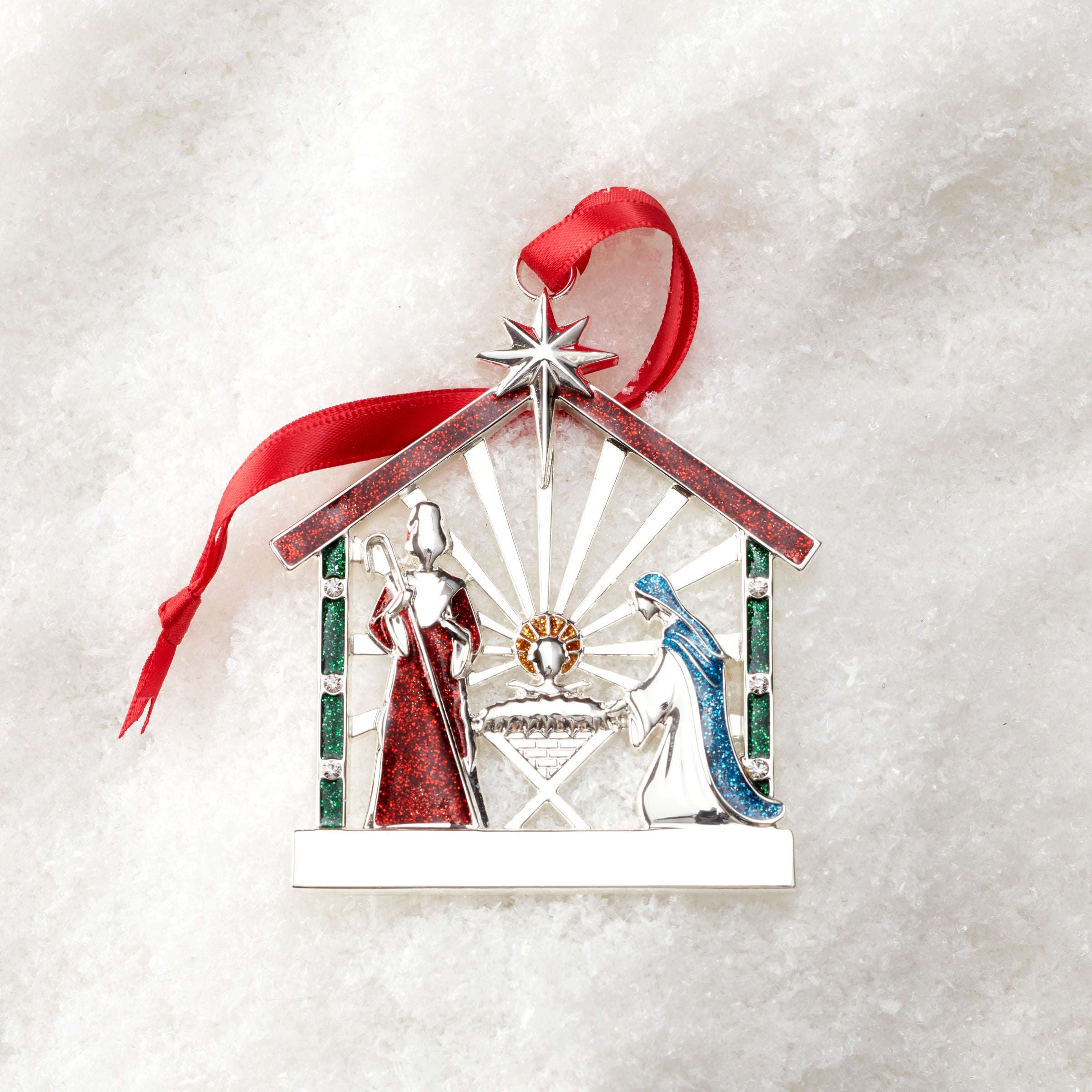 Nativity Charm Silverplate Ornament - Image 2