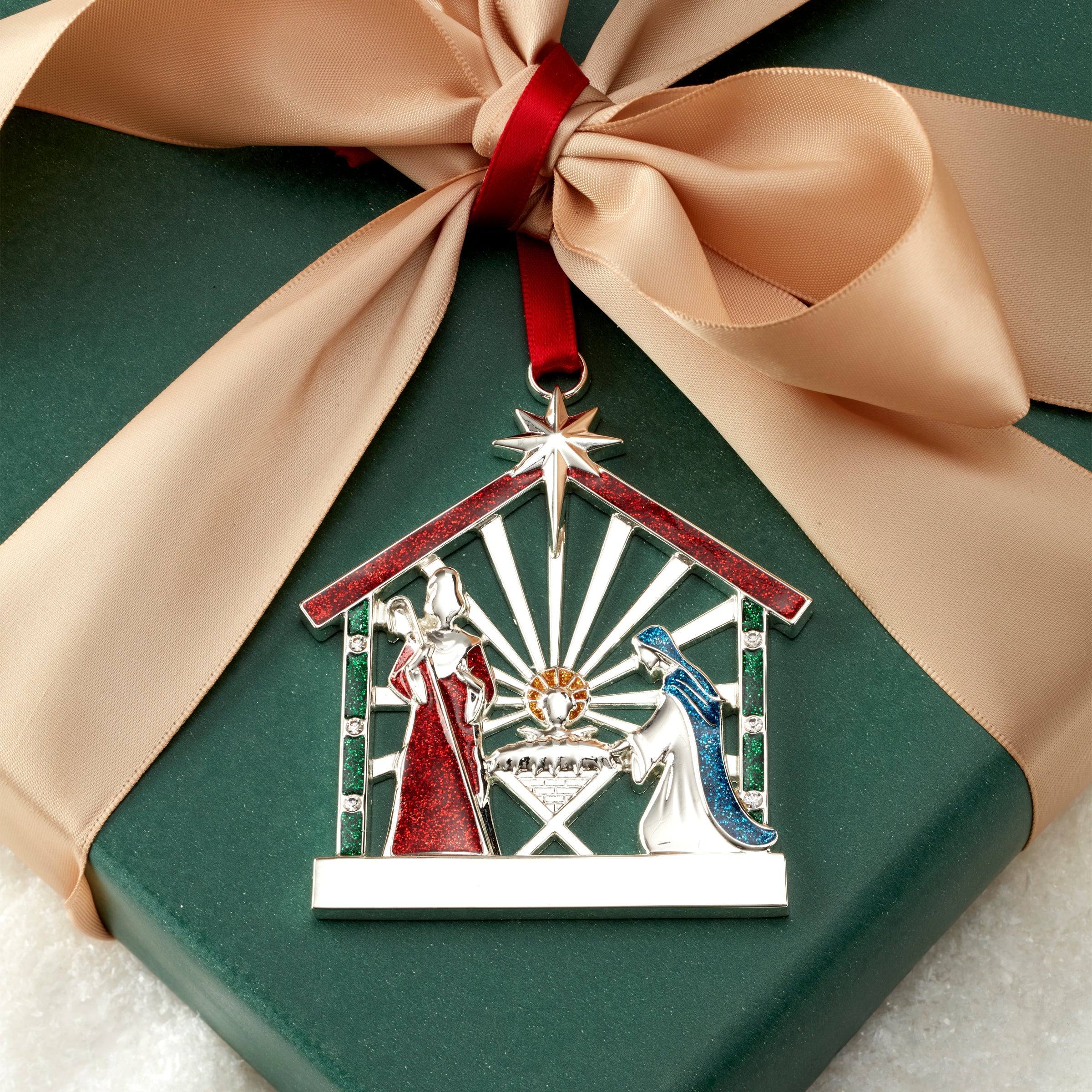 Nativity Charm Silverplate Ornament - Image 3