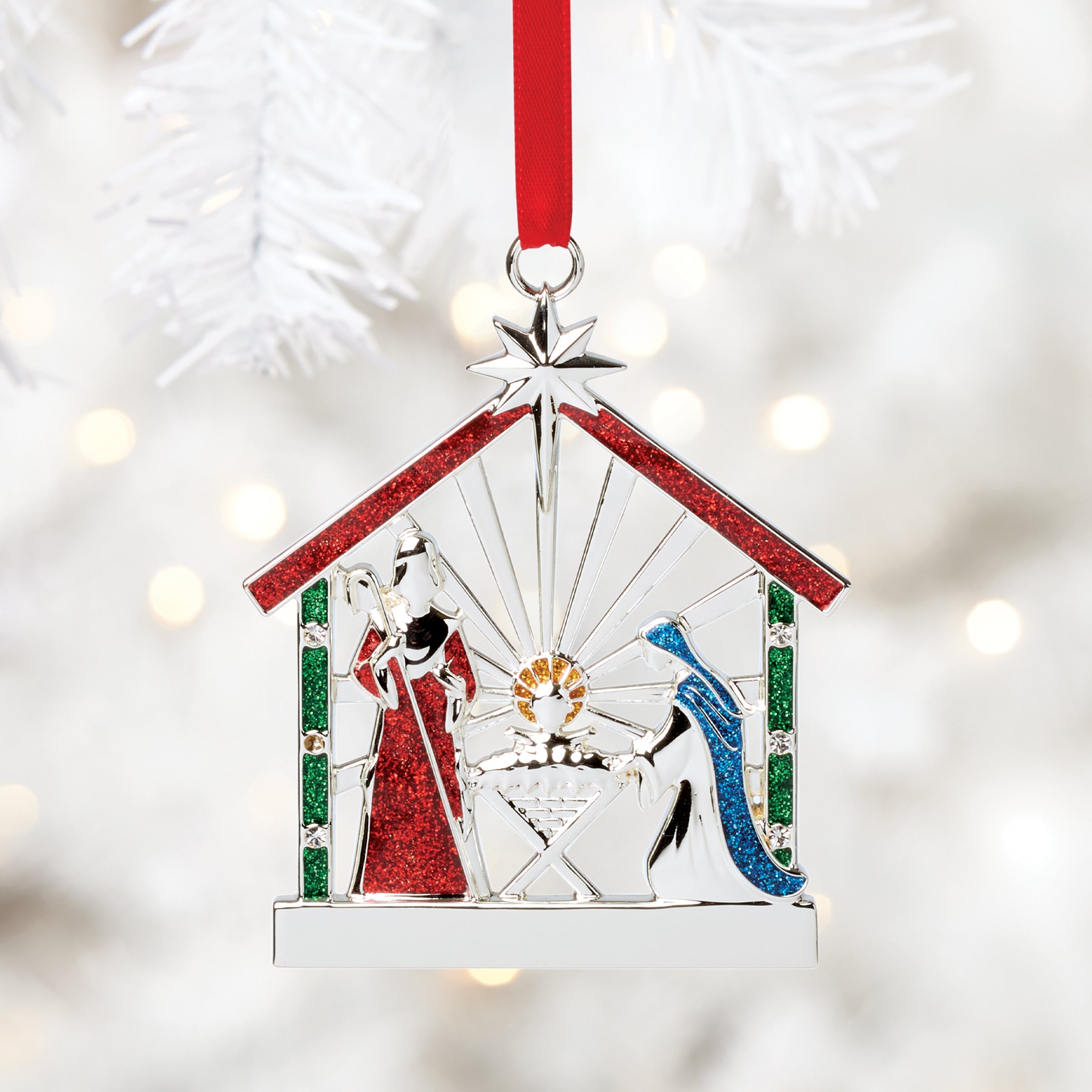 Nativity Charm Silverplate Ornament - Image 4
