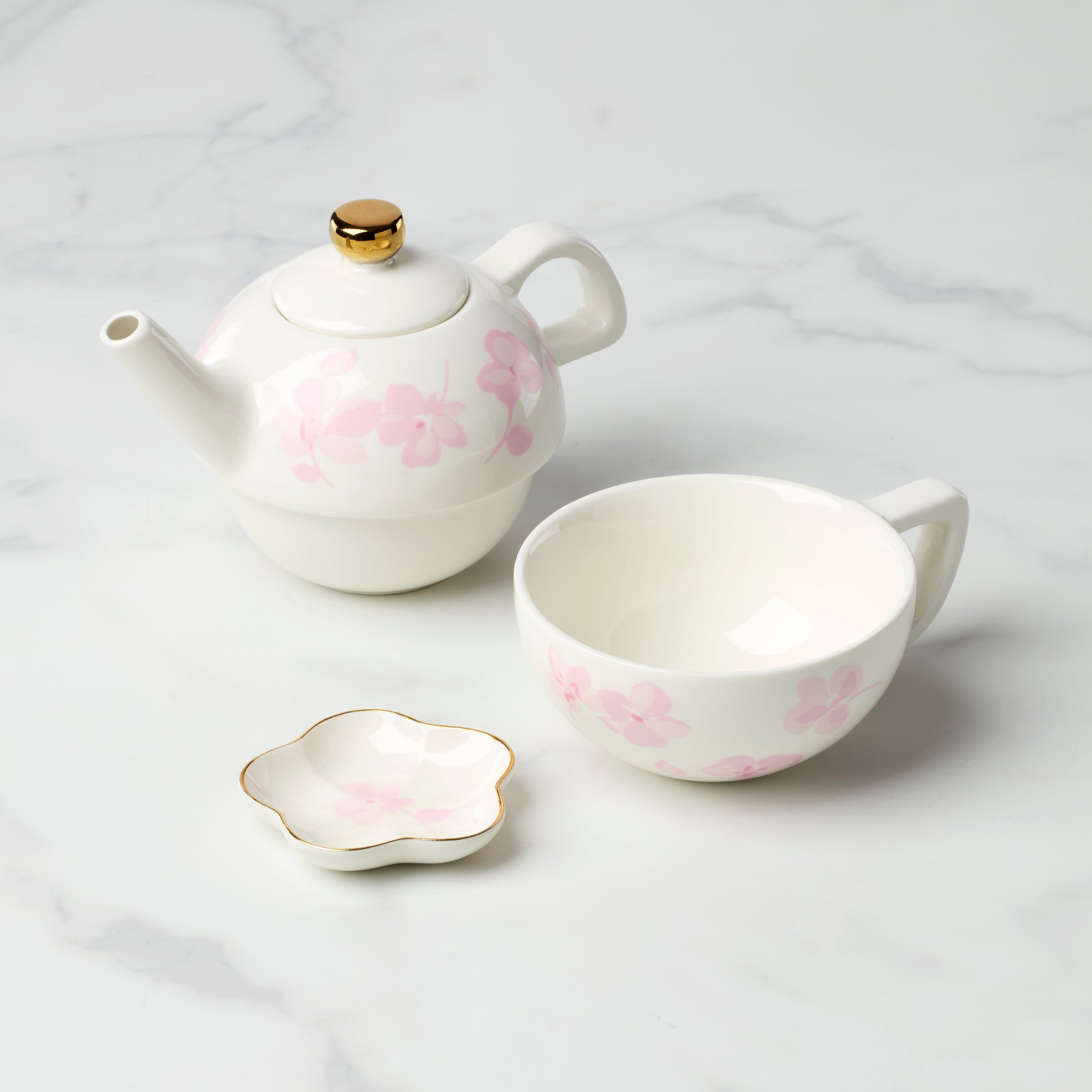 Spring Pansies Tea For One with Tea Bag Holder - Image 2