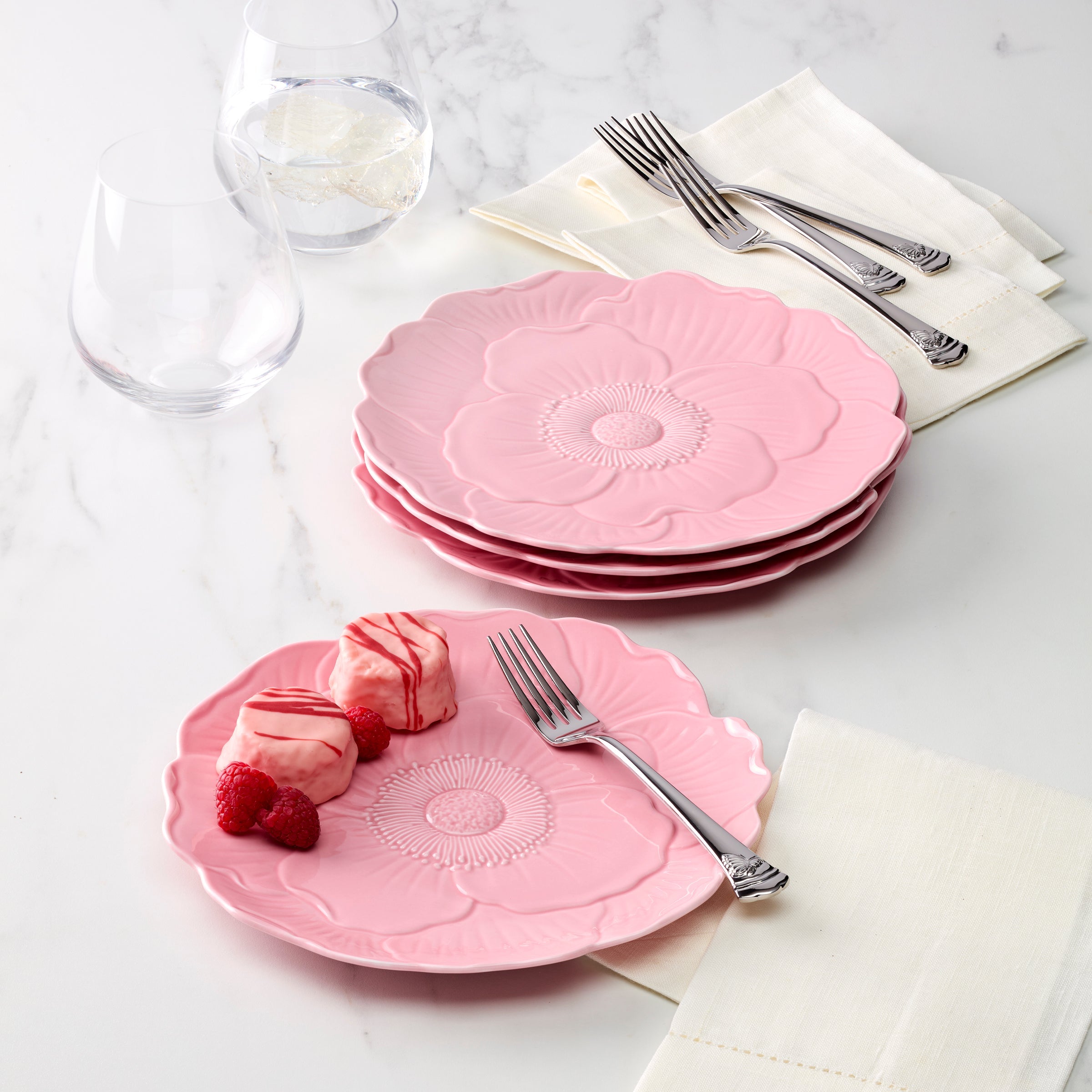 Butterfly Meadow Floral Pink Accent Plates. Set of 4 - Image 4