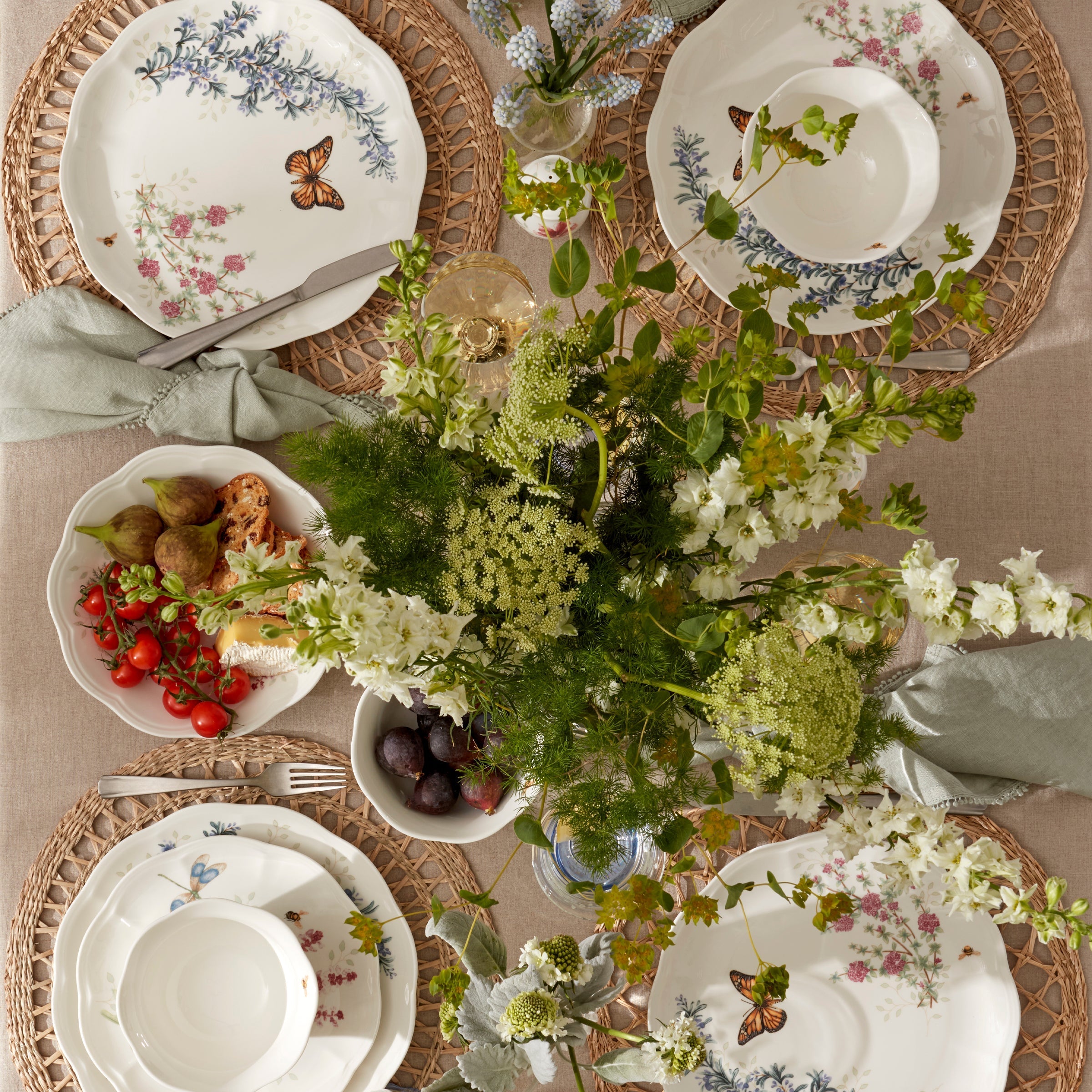 Butterfly Meadow Herbs Rice Bowls. Set of 4 - Image 6