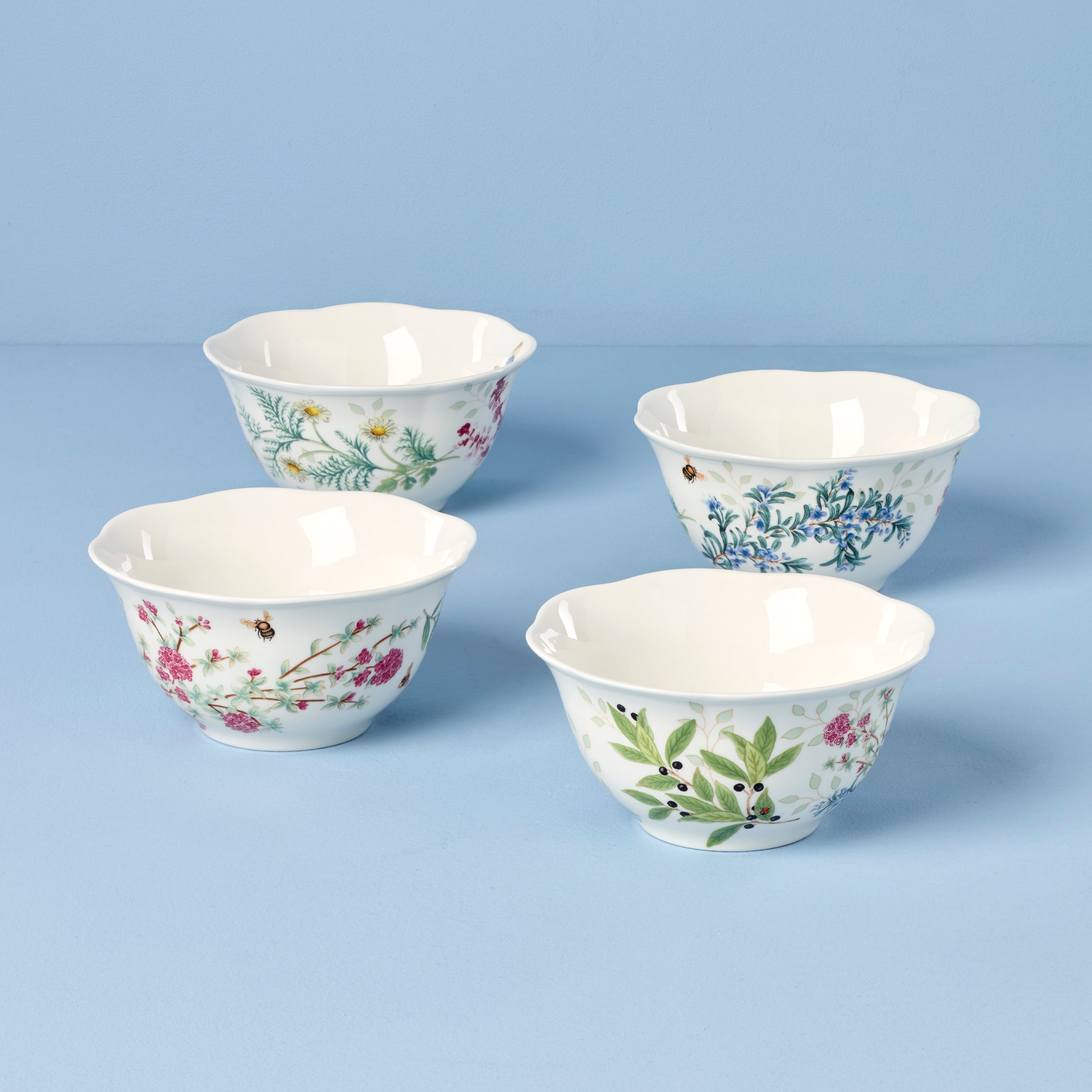 Butterfly Meadow Herbs Rice Bowls. Set of 4 - Image 2