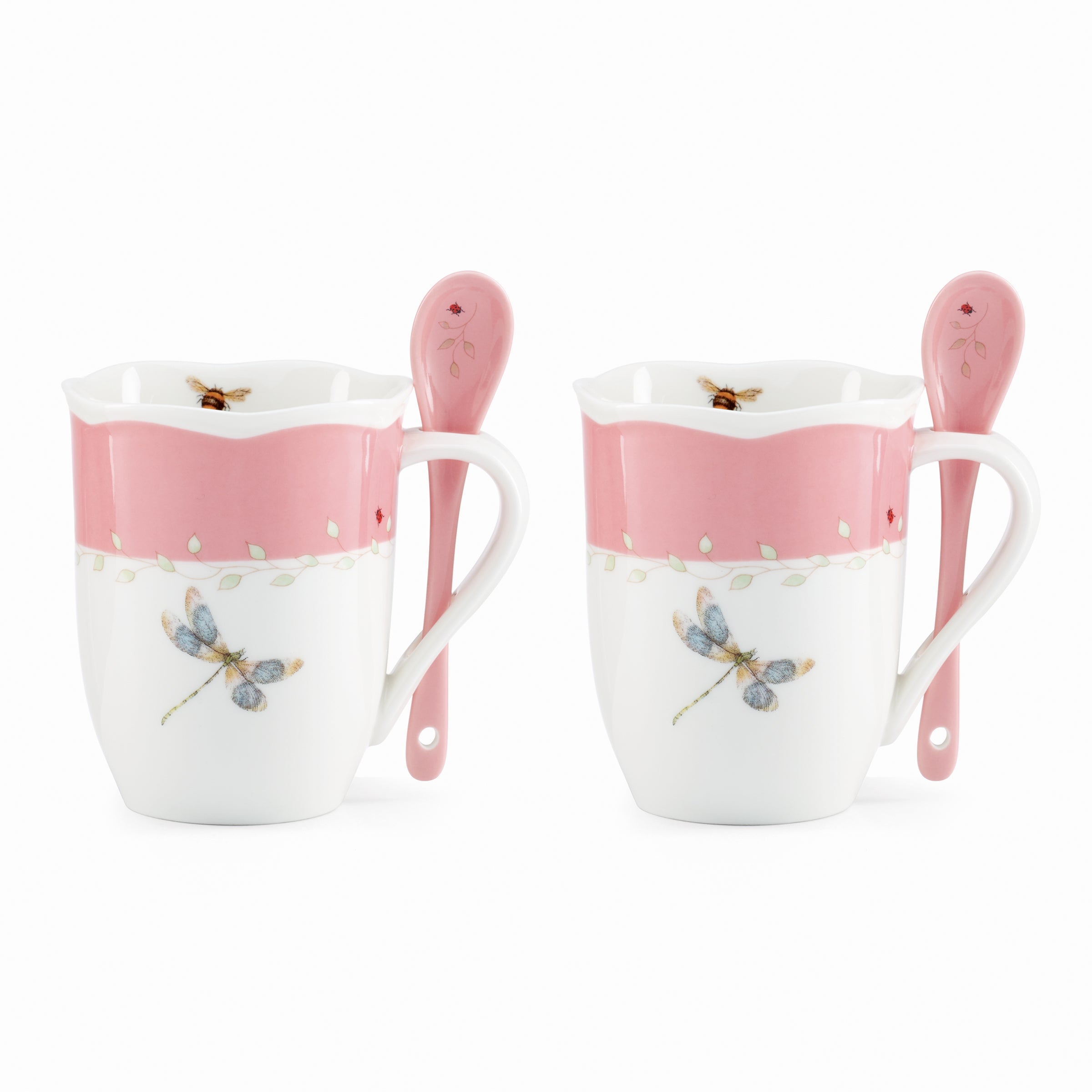 Butterfly Meadow Color Mugs with Spoons. Set of 8 - Image 9