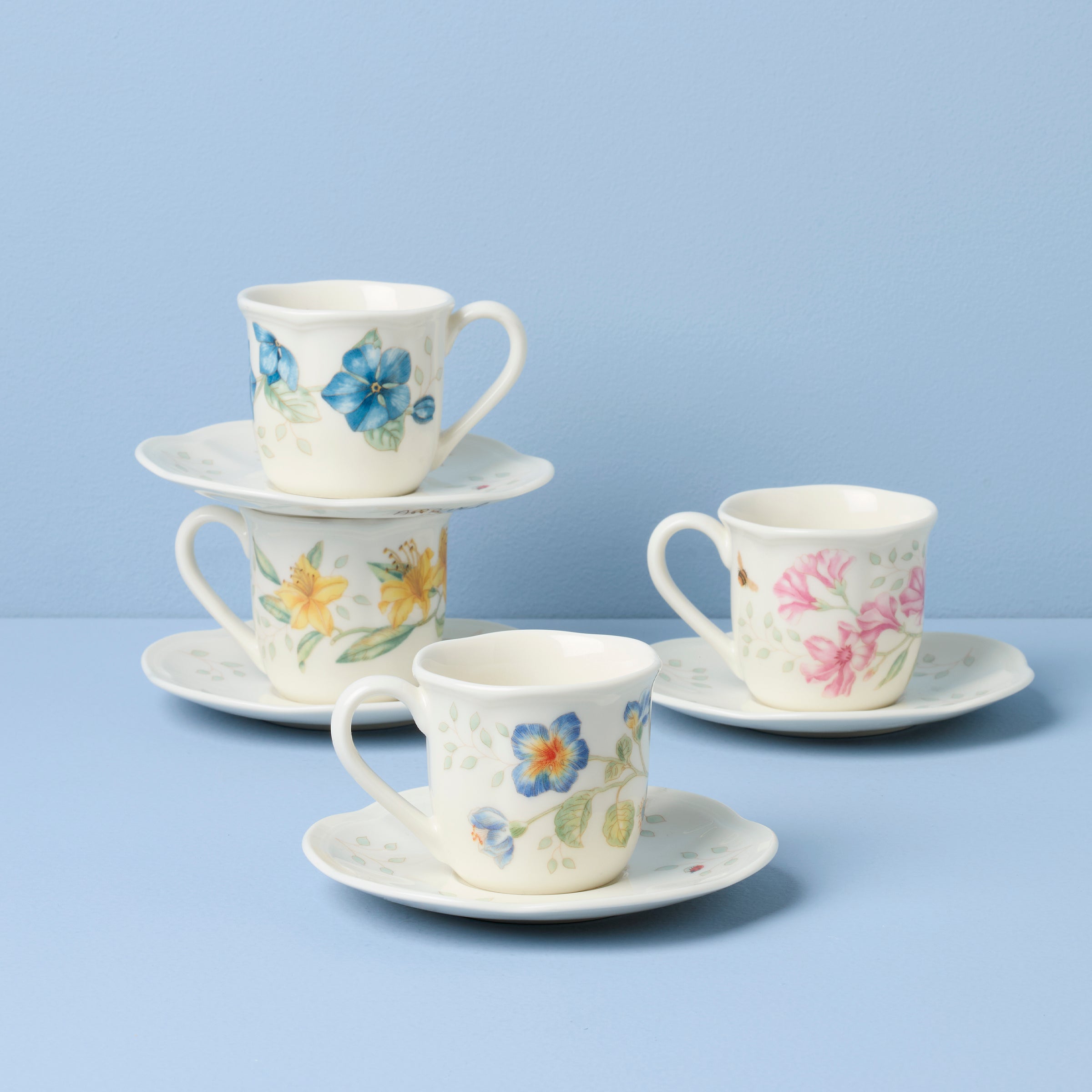 Butterfly Meadow Espresso Cup & Saucers. Set of 4 - Image 2