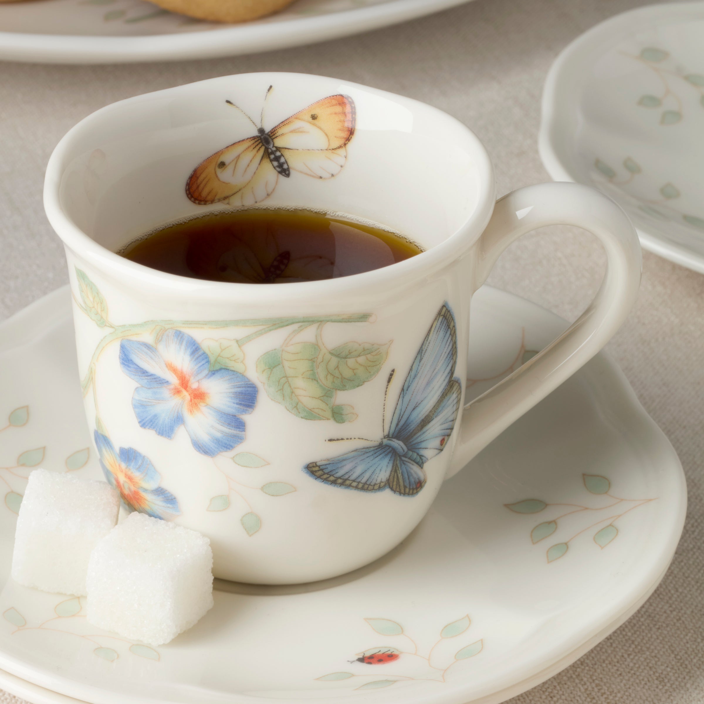 Butterfly Meadow Espresso Cup & Saucers. Set of 4 - Image 4