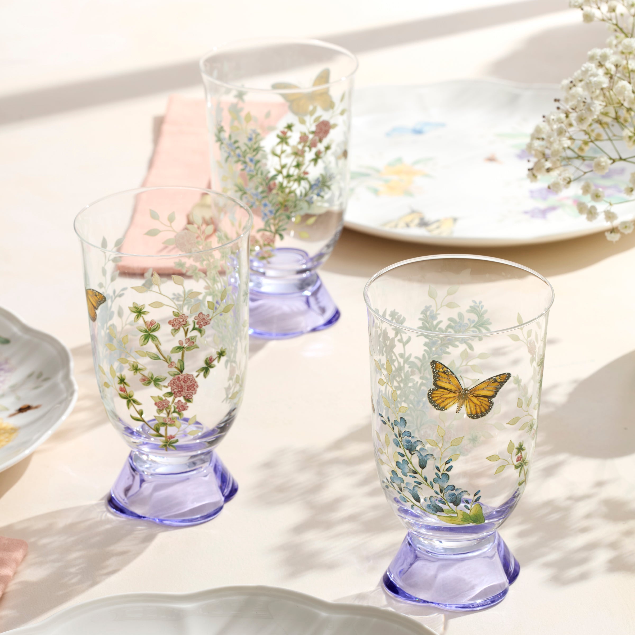 Butterfly Meadow Herbs Tall Tumblers. Set of 4 - Image 5