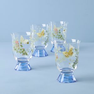 Butterfly Meadow Herbs Short Tumblers. Set of 4