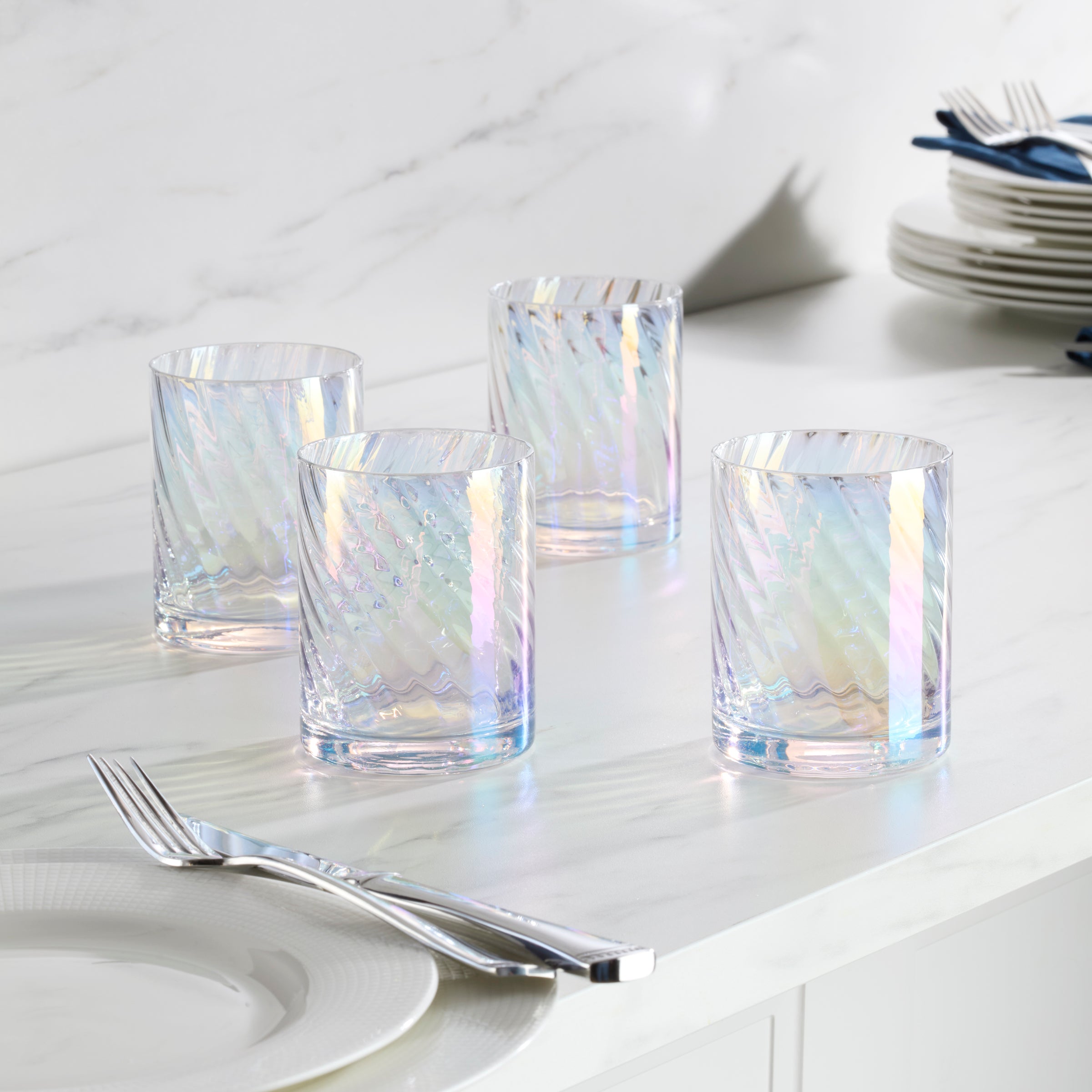 Tuscany Classics Iridescent Double Old-Fashioned Glasses. Set of 4 - Image 4