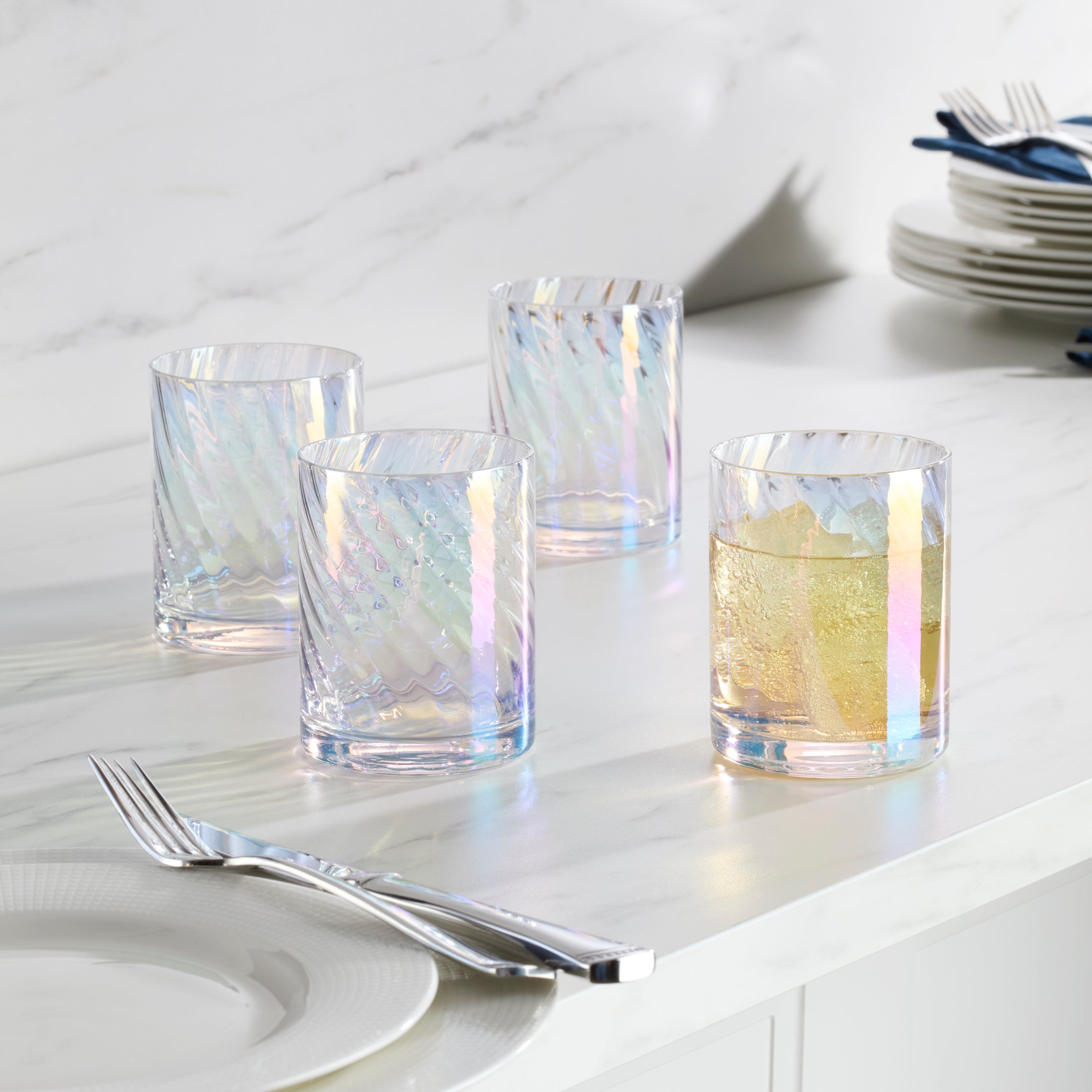 Tuscany Classics Iridescent Double Old-Fashioned Glasses. Set of 4 - Image 5