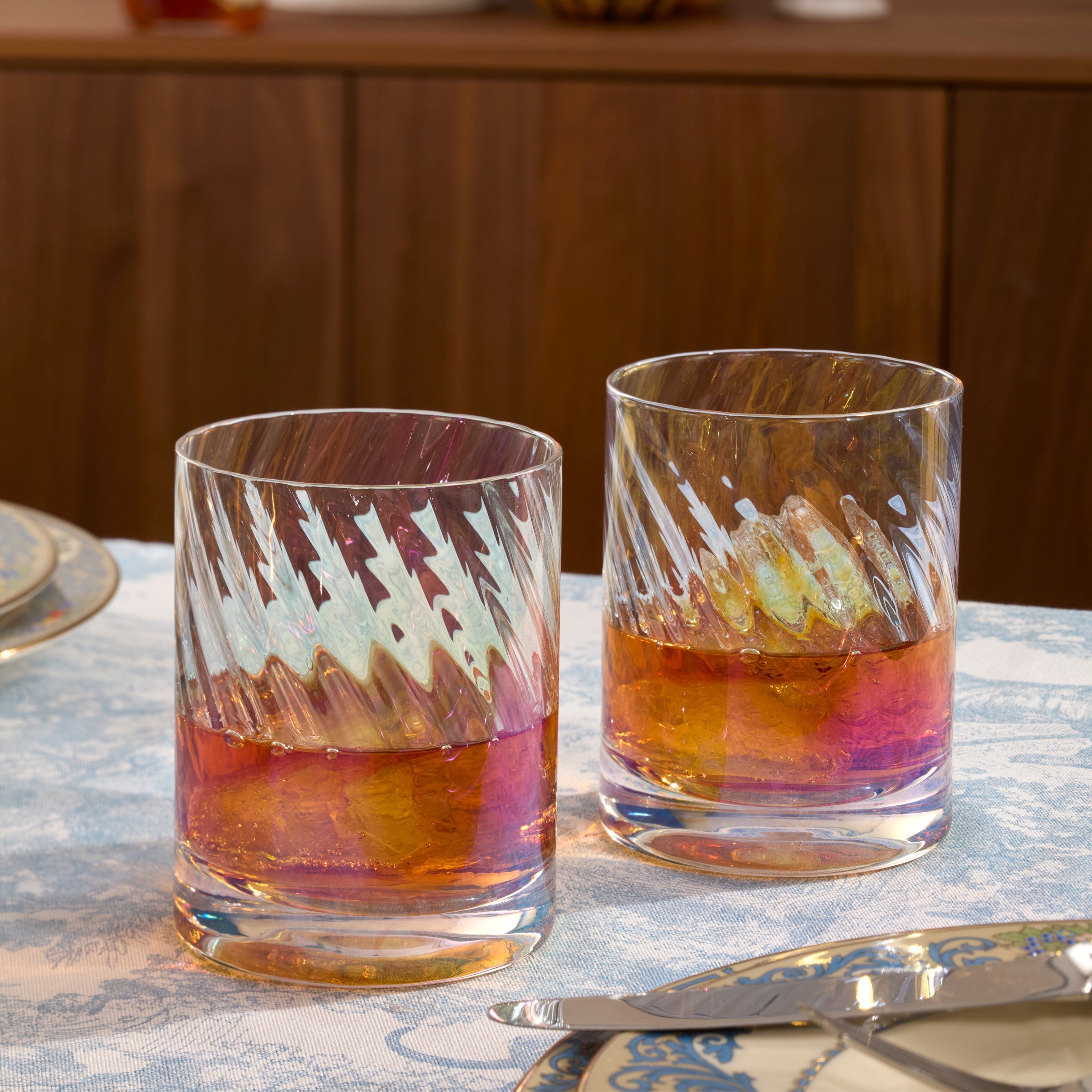Tuscany Classics Iridescent Double Old-Fashioned Glasses. Set of 4 - Image 3