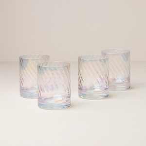 Tuscany Classics Iridescent Double Old-Fashioned Glasses. Set of 4