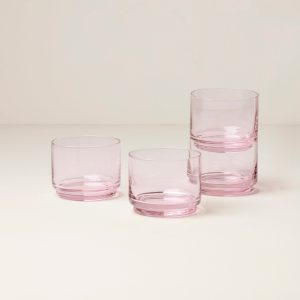 Tuscany Stackable Blush Short Glasses. Set of 4