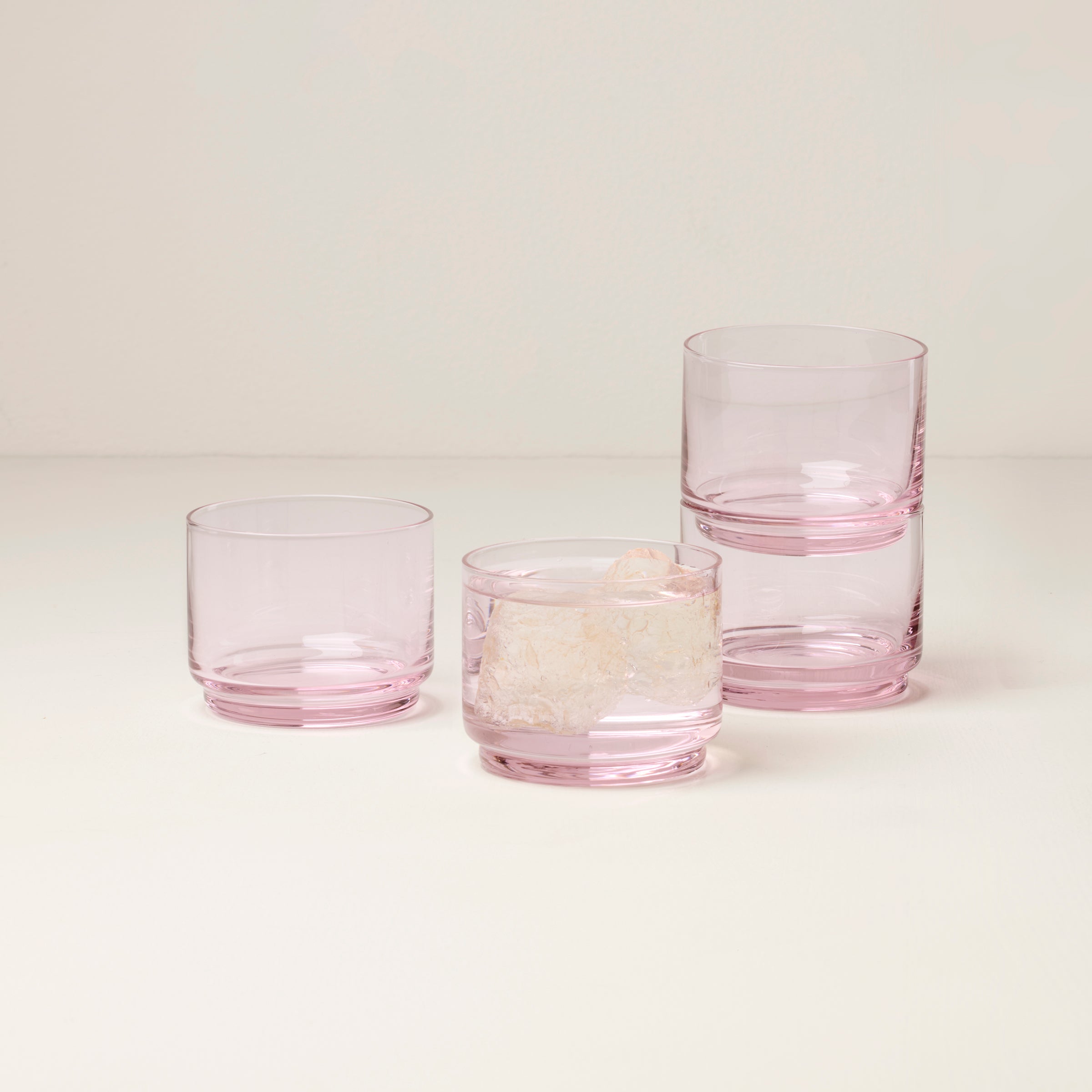 Tuscany Stackable Blush Short Glasses. Set of 4 - Image 2