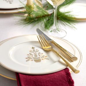 Alternative view of Federal Gold Tree Accent Plates. Set of 4